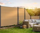 NewTechWood WPC Sichtschutzzaun Stecksystem Komplettset Castello XXL 2