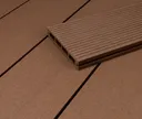 HORI Terrassendielen Komplettset WPC Bali Hohlkammer dunkelbraun einseitig geriffelt 20 x 120 mm 0