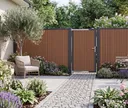HORI Vertikalzaun WPC Sichtschutzzaun Stecksystem Zauntor 2