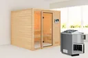 Woodfeeling Massivholz-Sauna Jutta Fronteinstieg 38 mm 0