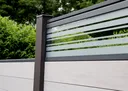 GroJa WPC/BPC Sichtschutzzaun Stecksystem mit 30 cm Glaseinsatz Komplettset 1
