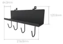 HORI Wandverkleidung Zubehör Wandregal Industrie-Design mit Haken 1