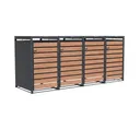 HORI Mülltonnenbox Cleanman 3 Quadruple Wood Paket 1 0
