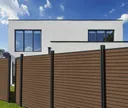 HORI WPC Sichtschutzzaun Stecksystem Rhombus-Style co-extrudiert Tor Anbauset 3
