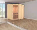 Karibu System-Sauna Komplettset Mynte Eckeinstieg 68 mm 1
