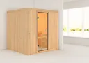 Woodfeeling Massivholz-Sauna Tromsö Fronteinstieg 68 mm 2