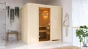 Woodfeeling Massivholz-Sauna Tromsö Fronteinstieg 68 mm 1