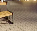 HORI Terrassendielen Komplettset WPC Maui Massiv beige tiefe Holzstruktur + geriffelt 21 x 143 mm 12
