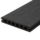 HORI Terrassendielen WPC Safety Schutzummantelung grau modern grob strukturiert/glatt gebürstet 23 x 143 mm 0