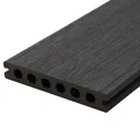 HORI Terrassendielen Komplettset WPC Safety Schutzummantelung grau modern grob strukturiert/glatt gebürstet 23 x 143 mm 1