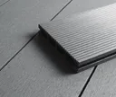 HORI Terrassendielen Komplettset WPC Kuba Hohlkammer grau geriffelt/glatt gebürstet 2