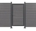 HORI WPC Sichtschutzzaun Stecksystem Safety Zauntor 1