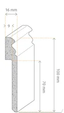 HORI MDF-Kern Fliesenabdeckleisten uni weiss ähnlich RAL 9016 Hamburger Profil 2