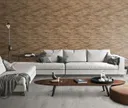INDO Echtholz Wandverkleidung 3D Holzverblender Line Teak Nature 1