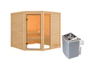 Woodfeeling Massivholz-Sauna Tabea Eckeinstieg 38 mm 3