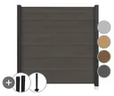 NewTechWood WPC Sichtschutzzaun Stecksystem Komplettset Castello XXL 4