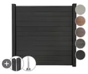 GroJa WPC/BPC Solid Sichtschutzzaun Stecksystem mit WPC/BPC Pfosten Komplettset 0