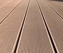 HORI Terrassendielen Komplettset WPC Mauritius massiv braun grob / fein geriffelt 20 x 140 mm 2