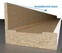 HORI Zierbekleidung CPL Eiche weiß strukturiert mit verlängerter Feder Designkante 2