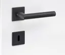 HORI Türgriff L-Form Roma Edelstahl schwarz Flachrosetten 0