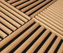HORI WALL Akustik Dekor Wandpaneele Natural Oak Rundstab Quadratisch 9