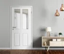 HORI Zimmertür Estella 4 Weißlack RAL9010 mit Lichtausschnitt Röhrenspan Rundkante Komplettset 2