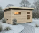 Karibu Sauna-Haus Komplettset Svaneke Türe Modern 38 mm 0