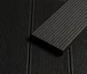 HORI Terrassendielen Komplettset WPC Mauritius massiv anthrazit grob / fein geriffelt 20 x 140 mm 0