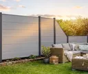 NewTechWood WPC Sichtschutzzaun Stecksystem Komplettset Castello XXL 3