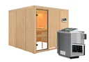 Woodfeeling Massivholz-Sauna Arvika Fronteinstieg 68 mm 2