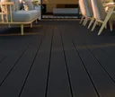 HORI Terrassendielen WPC Mauritius massiv anthrazit grob / fein geriffelt 20 x 140 mm 8