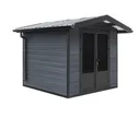 HORI Gartenhaus WPC Satteldach anthrazit 0