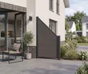 HORI WPC Sichtschutzzaun Stecksystem Aarhus XXL Schrägelement 0
