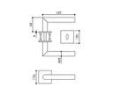 HORI Türgriff L-Form Roma Edelstahl schwarz Flachrosetten 1