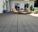 HORI Terrassendielen WPC Maui Massiv grau tiefe Holzstruktur + geriffelt 21 x 143 mm 9