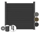 HORI WPC Sichtschutzzaun Stecksystem glatt / glatt Komplettset 0