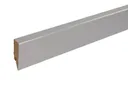 HORI MDF-Kern Sockelleiste Stahl gebürstet Grundierfolie Topline 0