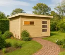 Karibu Sauna-Haus Komplettset Svaneke Türe Modern 38 mm 1