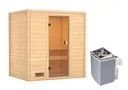 Woodfeeling Massivholz-Sauna Selena Fronteinstieg 38 mm 2