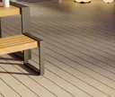 HORI Terrassendielen Komplettset WPC Maui Massiv beige tiefe Holzstruktur + geriffelt 21 x 143 mm 13