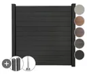 GroJa WPC/BPC Solid Sichtschutzzaun Stecksystem mit Alu-Pfosten Komplettset 0