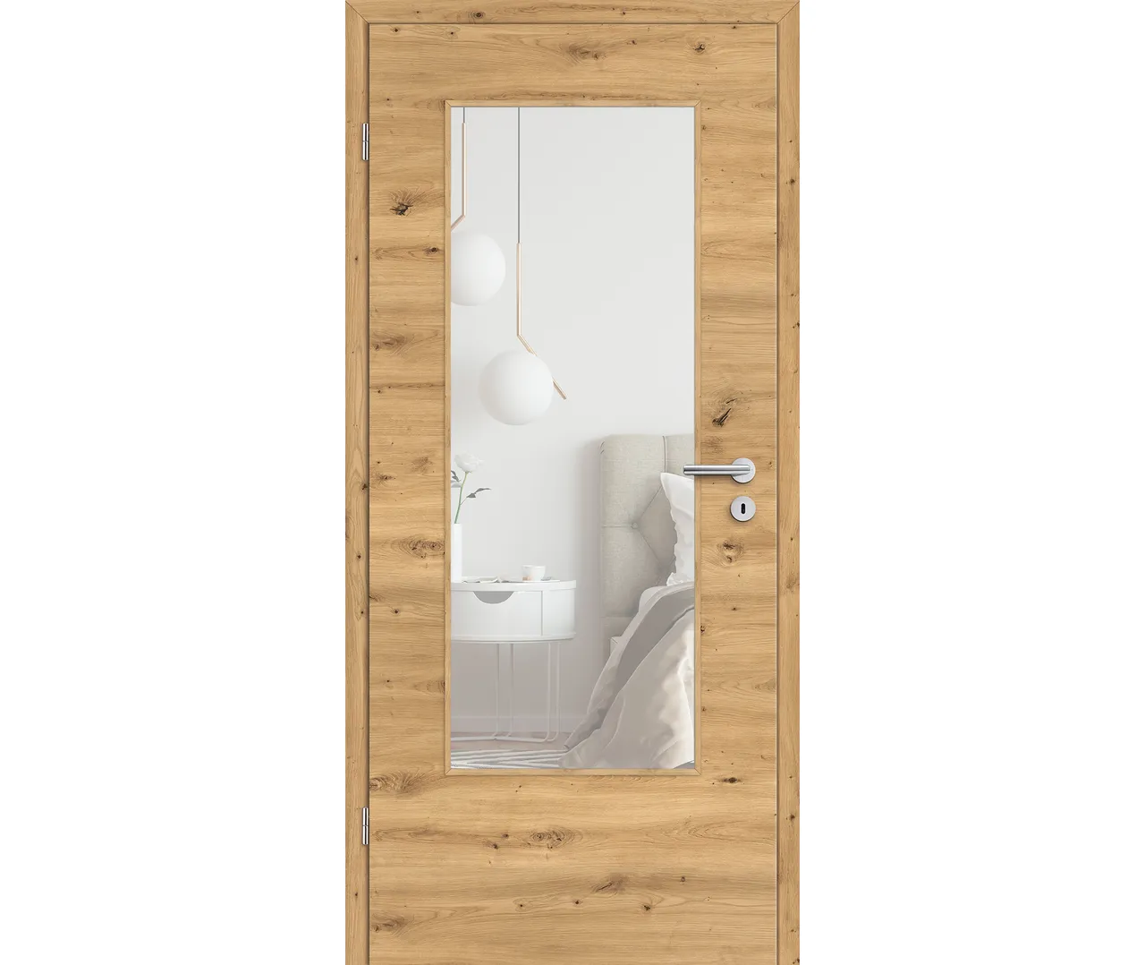 HORI Zimmertür CPL Eiche astig quer mit Lichtausschnitt Röhrenspan Designkante (10040256207)
