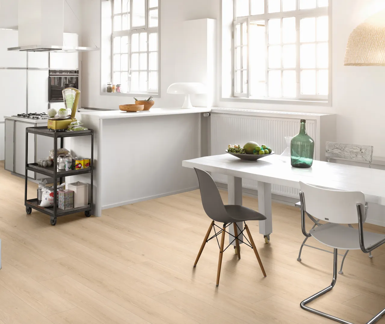PARADOR Klick-Vinylboden SPC Basic 5.3 Eiche Studioline geschliffen gebürstete Struktur Landhausdiele (3496699400)
