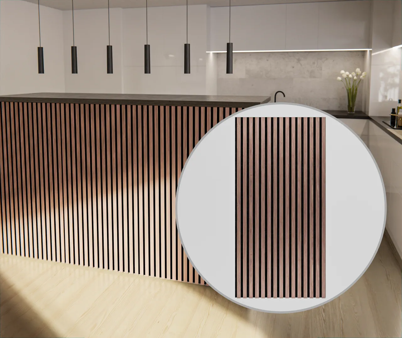 HORI WALL Akustik SlimLine Dekor Wandpaneele Walnut (10040155391)