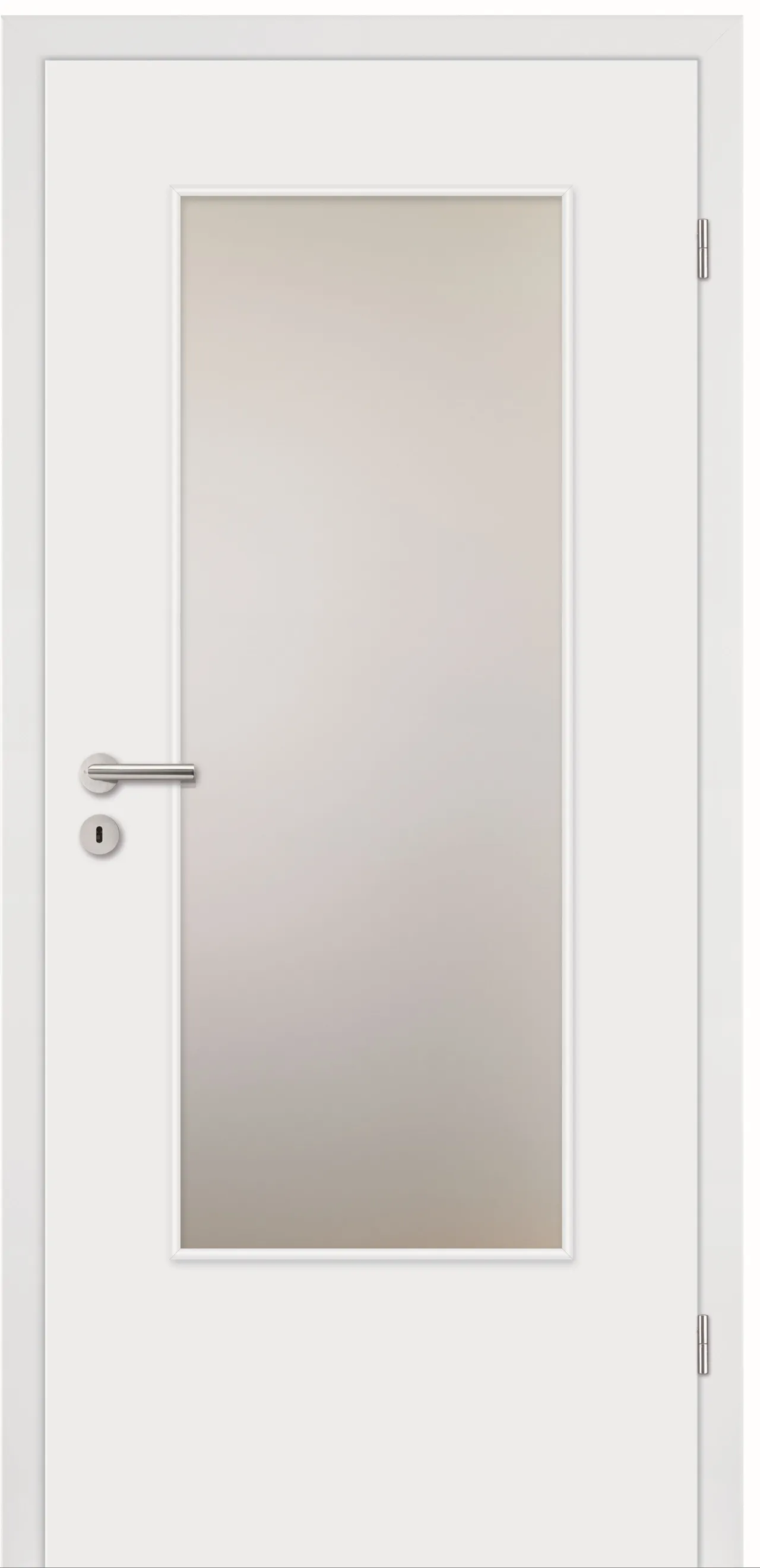 HORI Zimmertür Weißlack RAL9010 mit Lichtausschnitt Eckkante Komplettset (10030016269)