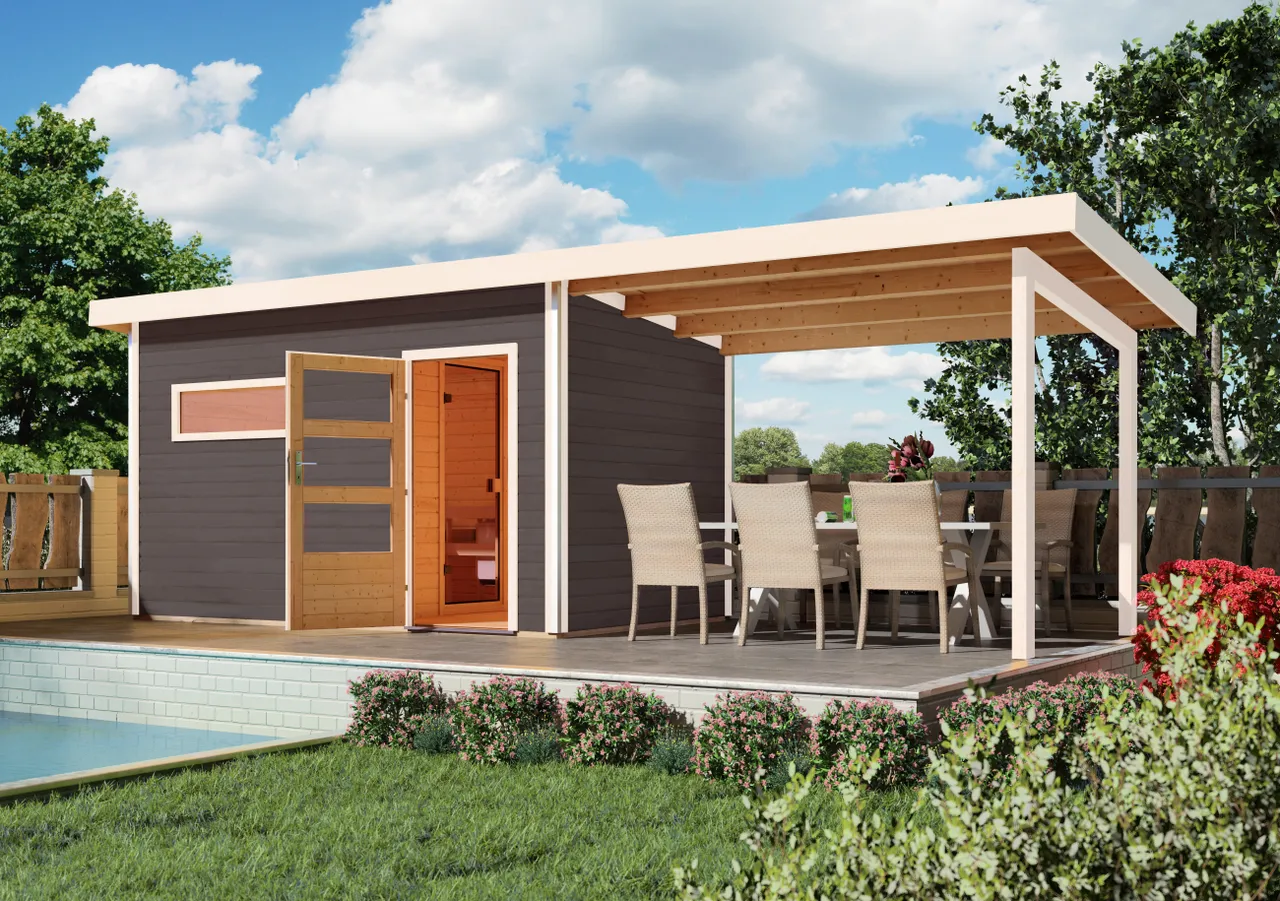 Karibu Schleppdach für Sauna-Haus Skrollan 2 + 3 (10040019924)