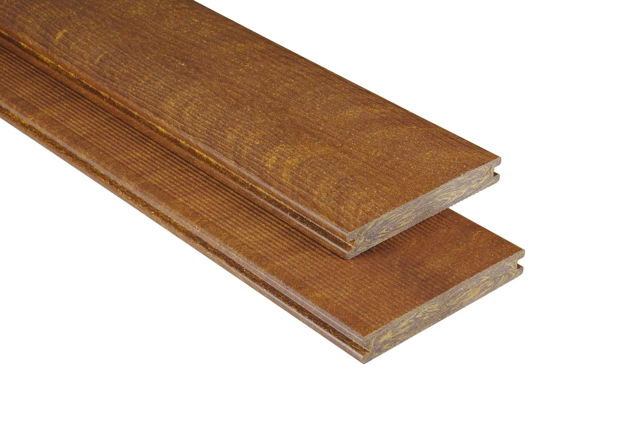 Kovalex Terrassendielen Komplettset WPC massiv mit Struktur walnuss 20 x 145 mm (10030017860)