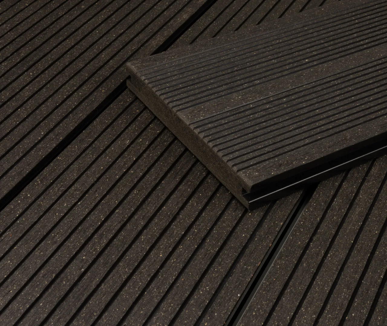 HORI Terrassendielen WPC Bali Massiv anthrazit beidseitig geriffelt 20 x 140 mm (10030018314)