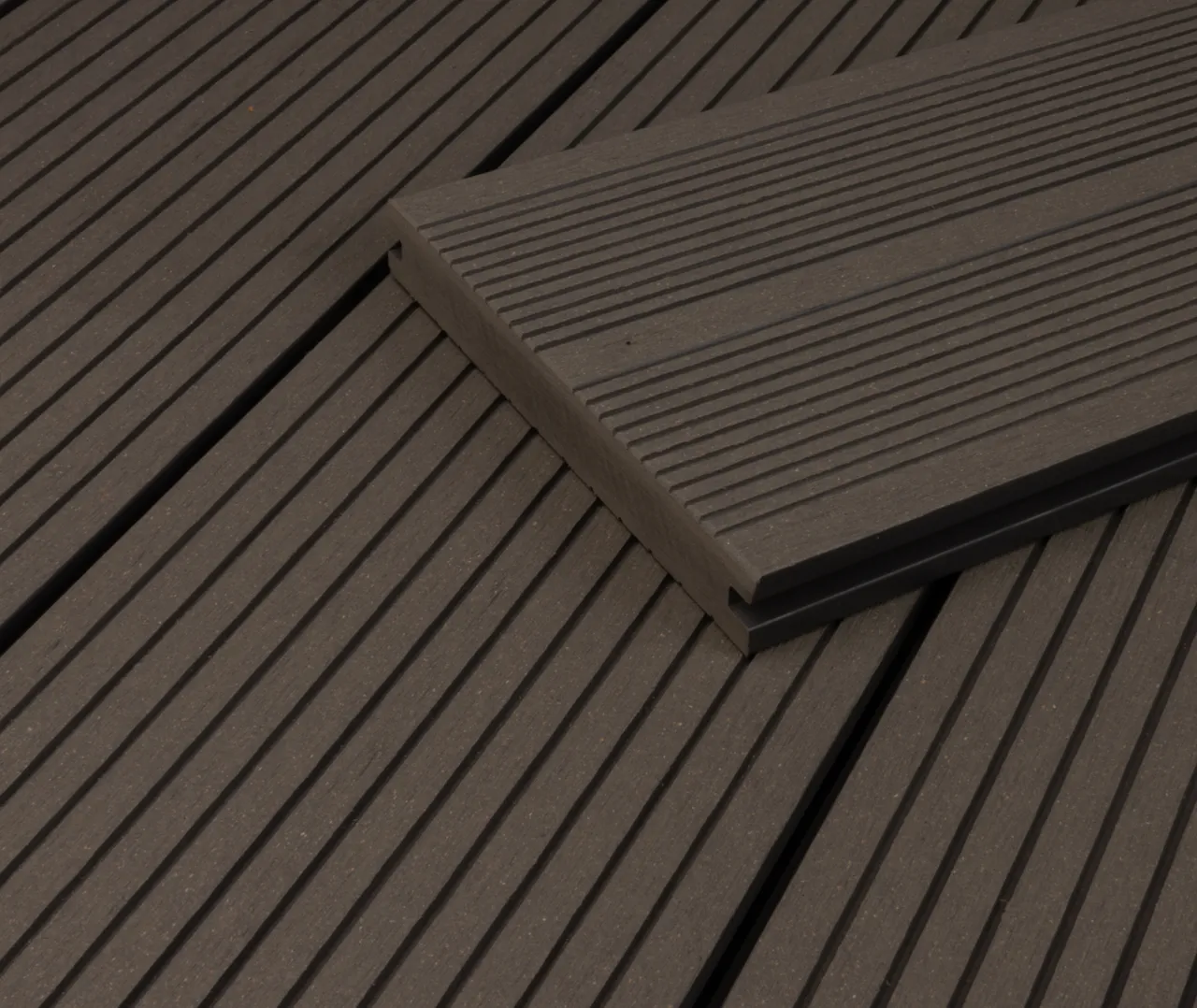 HORI Terrassendielen WPC Bali Massiv hellgrau beidseitig geriffelt 20 x 140 mm (10030014396)