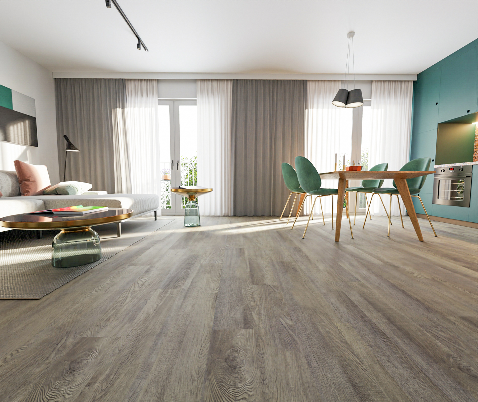 HORI Klick-Hartvinylboden Rigid SPC Eiche rustikal grau Hervey Bay Landhausdiele Holzstruktur